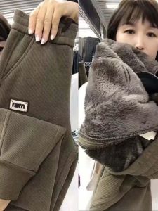 Winter Fall and Winter New Arrival Fleece-lined Thickened Casual Pants High Waist Sweatpants Ladieswear Loose plus Size Keep Warm Jogger Pants Harem Pants