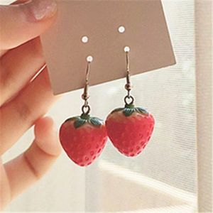 Korean Sweet Resin Cherry Flower Stud Earrings for Women Girl Summer Pink Rose Tulip Heart Earring Temperament Elegant Jewelry