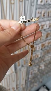GL002 Gelang Nama Custom Serut Font Folex Bisa Buat Namamu Sendiri Lapis Emas 24k Anti Karat