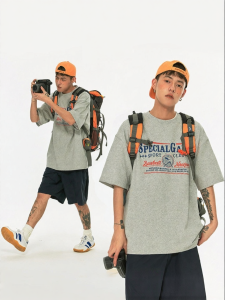 JNXS | Retro American Style Letter Print Loose Fit Tshirt