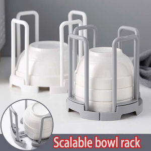 Bowl Rack Kitchen Dish Storage Rack Organizer Adjustable Dish Drain Rack Space Extendable Dish Creative Sink Drainer Plate Drying Kitchen Cabinet Storage Rak Mangkuk 碗架