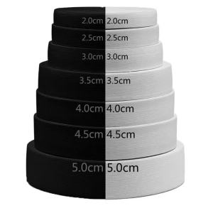 2/2.5/3/3.5/4/5cm Elastic Bands Elastic Ribbon High Elastic Latex Knitted Black and White Color DIY Sewing Accessories