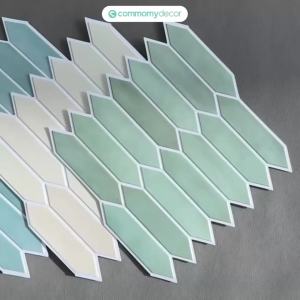 10 Pcs 3D Geometric Wall Panels Peel and Stick Backsplash Tile Long Hexagon 3D Decorative Tiles for Interior Decor 30 X 30cm