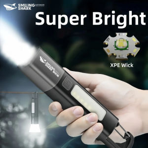 Outdoor Flashlight SD1023B Super Bright Zoomable Flashlight Rechargeable XPE Handheld Torch for Outdoor Camping with Power Bank