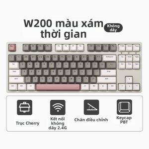 ikbc | Bàn Phím Cơ Không Dây Bluetooth 87/108 Phím Màu Xám Công Nghiệp Gaming Văn Phòng Công Tắc Cherry Keycap PBT Cấu Trúc Bền Bỉ