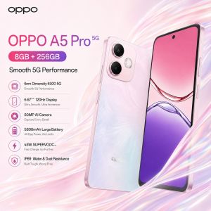 OPPO | 2026 new OPPO A5 Pro 5G Smartphone 8GB+256GB IP69 Water Resistance 5800mAh Battery 45W SUPERVOOC 120Hz Display 50MP Camera