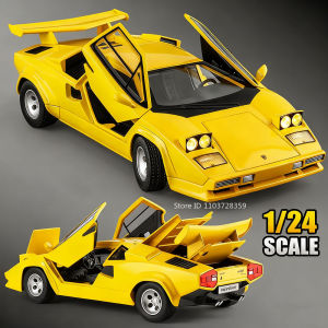 1:24 Countach LP500S VENENO Miniature Sports Car Model Toys Alloy Diecast Sound Light Pull Back Doors Opened Collection Supercar