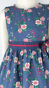 Big Joy Girls Casual Dress  Bella Floral with Ribbon Soft Denim For Ages 1 to 6 Years Old 554456