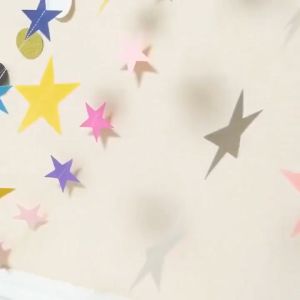 4 Meter Star Dot Round Banner Bunting Paper Hollow Star String Hanging Flag Background DIY Party Wall Decoration