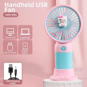Flower Cartoon USB Mini Portable Handheld Makeup Fan