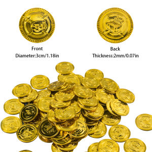20-60pcs Pirate Coins Halloween plastic fake Game Coin For Kids Gift birthday Party Decoration Treasure Coins Casino Party Favor