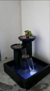 S22 Black Feng Shui 3x3 Water Pond Fountain Kolam Air Sandstone Garden Water Feature Balinese Fish Waterfall