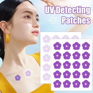 สติกเกอร์ตรวจจับรังสี Uv รูปดอกไม้20ชิ้นแผ่นกันแดดสติกเกอร์กันรอยเปลี่ยนสีด้วยแสง Uv