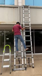Isku Tangga Teleskopik Portabel Tangga Lipat Aluminium Teleskopik Single Telescopic Ladder 3.8-6.3m
