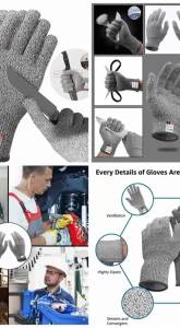 HPPE Level 5 Safety Anti Cut Gloves High-strength Industry Kitchen Gardening Anti-Scratch Anti-cut Glass Cutting Multi-Purpose