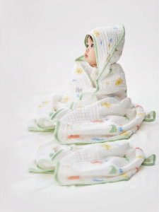 Purcotton | Super Wrinkled Cotton Baby Bath Towel Can Be Used As Blanket