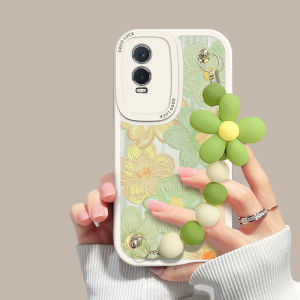 Floral Design Phone Case for VIVOy76s Protective Shell Female Style Anti-Fall Korean Style Patch Skin Material