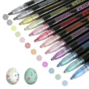 8/12/24/36/48 Colors Double Line Outline Pen Self-Outline Metallic Markers Glitter Writing Drawing Pens For Card Writing