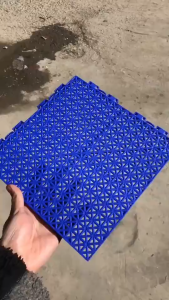Grid Non-Slip Bathroom Floor Mat - Interlocking Plastic Tiles for Bathtub Shower & Car Wash Areas