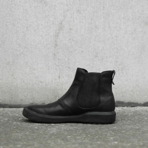 Autumn New Black Versatile Genuine Leather Flat Ankle Boots