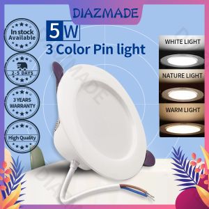 2.5 in Dimming Tricolors Pin Light 5W Down Light Led Ceiling Light for Bedroom Living Room Bathroom Aisle Study
