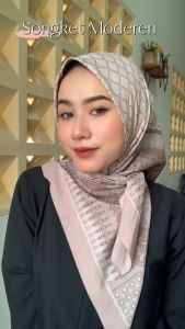 HIJAB SEGI EMPAT MOTIF / JILBAB VOAL MOTIF / KERUDUNG MOTIF SERAGAMAN