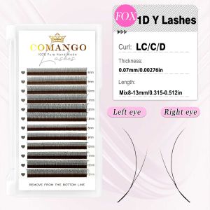 CoMango Fox Eye 1D 2D Y Lash Extensions Super Soft 2d Eyelashes C/D/LC Premade Fan Technical Fibers Free Shipping