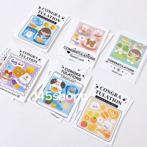 การ์ดสติกเกอร์ (5ชิ้น) แถมฟรีเข็มกลัด ใส่ซองใส พร้อมใช้ การ์ดปัจฉิม การ์ดอวยพร ของขวัญ วันเรียนจบ