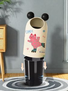 Adorable Large Size Creative Dopamine Trash Can for Living Room And Bedroom Home Decor High Aesthetic Value Luxury Style