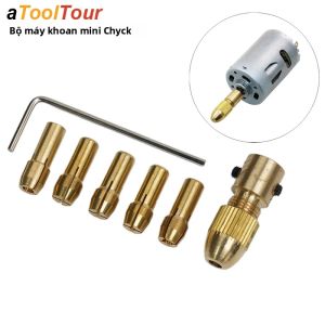 Bộ Mâm Cặp Khoan Mini Khớp Nối Trục Động Cơ Điện Phù Hợp Với Mũi Khoan Xoắn Nhỏ Ống Kẹp Bằng Đồng Thau Phụ Kiện Kẹp Mũi Khoan Bộ Chuyển Đổi Đai Ốc
