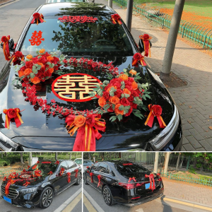 High-Quality Wedding Car Front Floral Decoration Set