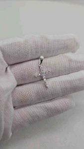 Cross stone pendant silver 92.5 italy silver jewelry (TUNAY NA SILVER)