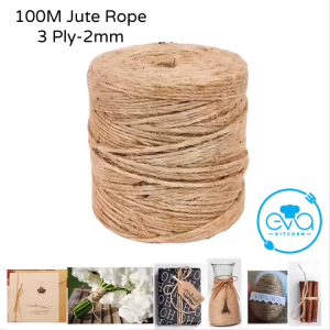 Cuộn Dây Thừng Gai Tự Nhiên Jute 100M x 2mm (3 Lõi) – Dây Decor Trang Trí Handmade Buộc Quà Treo Ảnh