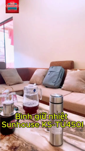 Bình Giữ Nhiệt Sunhouse KS-TU450I (450ml) - 100% Inox 304 Cao Cấp Giữ Nóng Lạnh Bền Bỉ Không Rỉ
