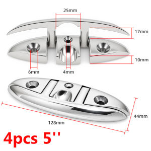 High Mirror Polished 316 Stainless Steel Marine Mooring Folding Cleat 5inch 6inch Boat Tie Down Cleat Folding Dock Cleats
