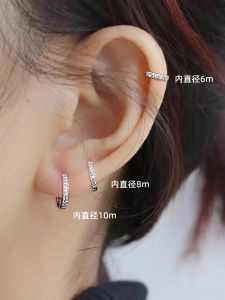 925 Sterling Silver Earrings for Women Sleeping Friendly Zirconia Stones Post Earrings Fashionable Minimalist Hoop Earrings