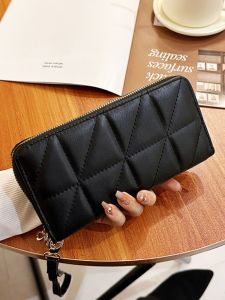 Fashionable Long Womens Wallet Luxury Handbag Large Capacity Coin Purse Zipper Clutch Bag Stylish Trendy Youth PU Leather