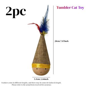 Cute Tumbler Cat Grab Board 360 ° Rotating Teasing Stick Durable Scratch and Wear Resistant Cat Soothing Toy Have Fun Playing