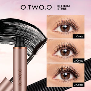 O.TWO.O Mascara 4D Lengthening Silk Fiber Lashes Extra Volume Waterproof No Flaking Natural Mascara Set Professional Makeup