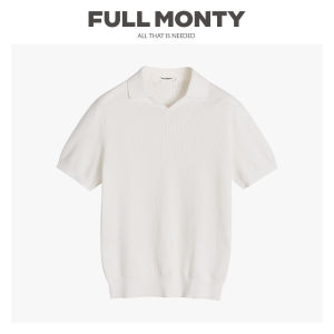 Cotton Straight Shoulder Small Square Collar Short Sleeve Mens Polo Shirt