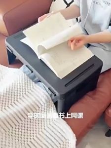 Lazy Folding Table with Handle Computer Desk Sofa Table Multifunctional Student Dormitory Bedside Study Tables Foldable Desk Office Mini Coffee Tables Camping Hike Portable Desk