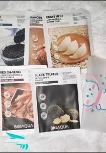 BIOAQUA Masker Wajah Nourish Sheet Mask Face Mask Masker Muka 28 ml Original || Red Ginseng || Caviar || Birds Nest Bonus Pouch Rabbit - Scs Indonesia