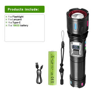 100000000LM Super Bright Flashlight Long Shot 5000M Strong Light LED Flashlights Rechargeable Lamp Outdoor Fishing Patrol Lights