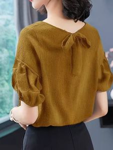 เสื้อยืดแขนสั้นทรงหลวมสำหรับผู้หญิงในช่วงฤดูร้อนปี 2025 เสื้อเชิ้ตทรงหลวมๆ ทรงเข้ารูปสำหรับผู้หญิงไซส์ใหญ่ ทรงเข้ารูป เสื้อเชิ้ตคอตตอนลายพิมพ์