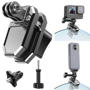 Motorcycle Windshield Mount Clamp Aluminum Clip For GoPro 13 12 Insta360 X5 X4 X3 Ace For DJI Osmo 360/Action 4 5 Accessories
