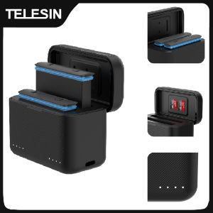 TELESIN Battery Charger For Insta360 X5 Battery 2 Slots TF Card Battery Storage Pocket Charger Box For Insta 360 X5