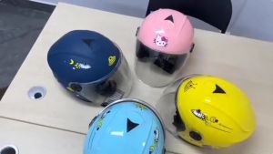 Childrens Safety Helmet 4-12 Ages Electric Kids Helmet Kids Riding Helmet Adjustable Helmet Motorcycle Helmets Half Face Cartoon Helmet
