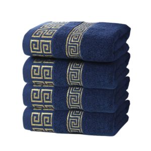 1/4/6pcs Embroidered Cotton Towel Set Bathroom 34x74cm/70x140cm Bath Towel Cover Personalized Sport Gift Big Towels Blue Green