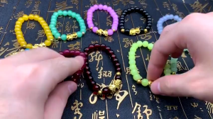 Piyao Bracelet Birthstone Bracelet Lucky Charm Chinese Feng Shui Gold Wealth Beaded Bracelet Energy Healing Bracelet