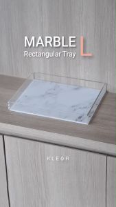 KlearObject Marble Rectangular Tray (L) ถาดลายหินอ่อน ถาดใส่ของ ถาดเอนกประสงค์ ถาดวางของใช้บนโต๊ะ ถาดลายหินอ่อน ถาดใส่เครื่องสำอาง ของใช้โต๊ะเครื่องแป้ง